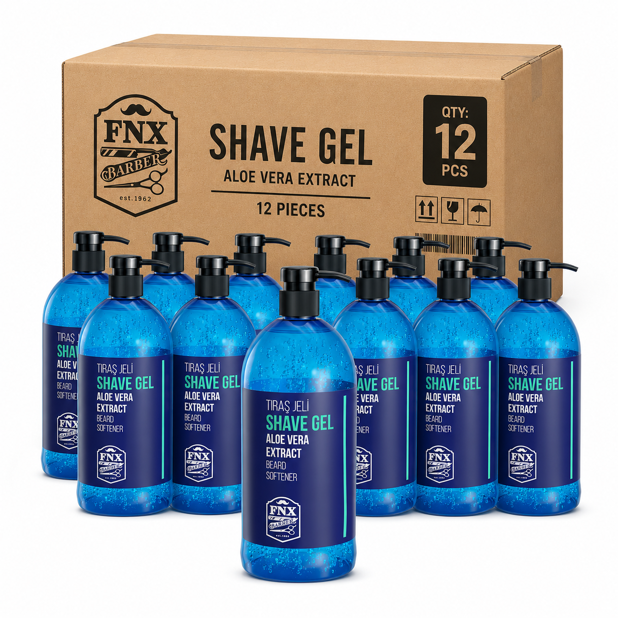 12x Fonex FNX Barber Aloe Vera Extract Shave Gel 950ml (Carton Deal) Shaving Products FNX