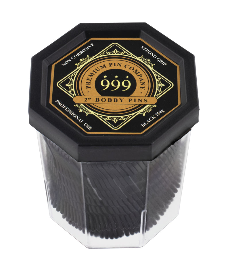 Premium Pin Company 999 Bobby Pins 250g Tub 2inch Black Ball Tip