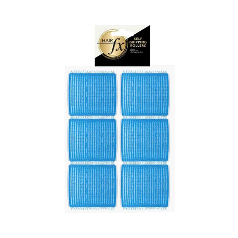 Hair FX Magic Grip Velcro Rollers 6pc 57mm Light Blue