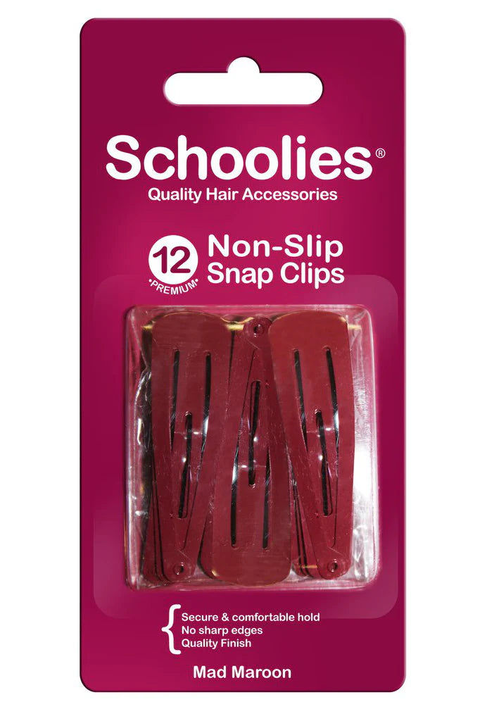 Schoolies SC404 Snap Clips 12pc Mad Maroon