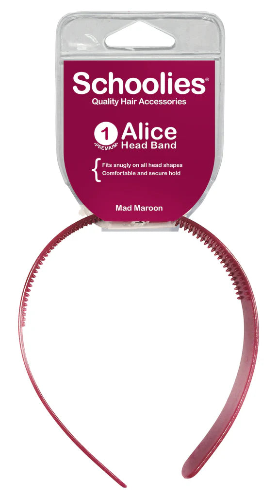 Schoolies SC504 Alice Head BandMad Maroon Hair Clips- Ties - Accessories Schoolies