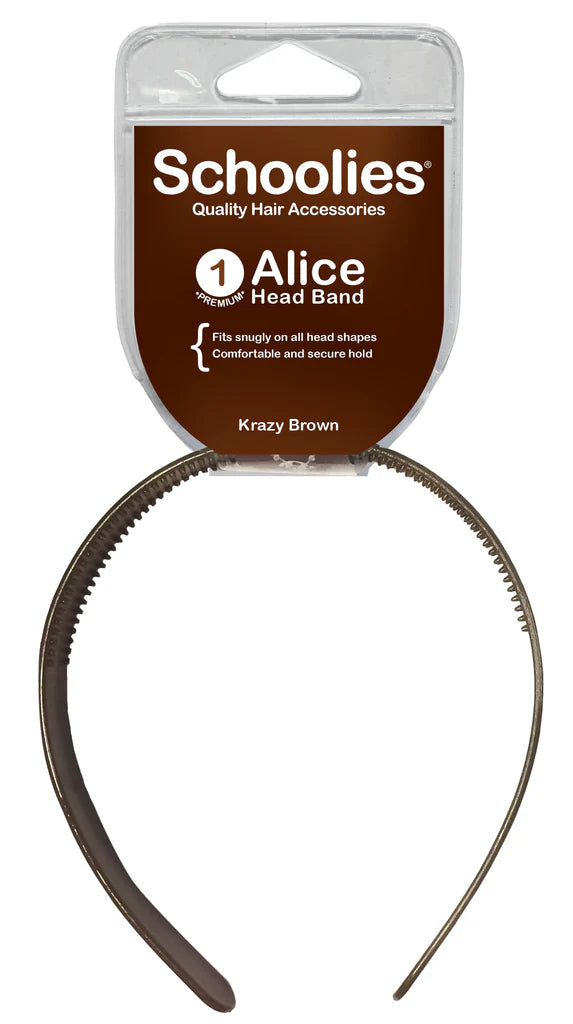 Schoolies SC507 Alice Head Band Krazy Brown Hair Clips- Ties - Accessories Schoolies