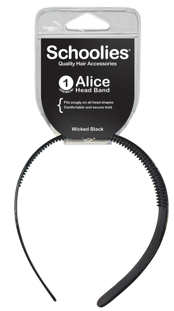 Schoolies SC508 Alice Head Band Wicked Black Hair Clips- Ties - Accessories Schoolies