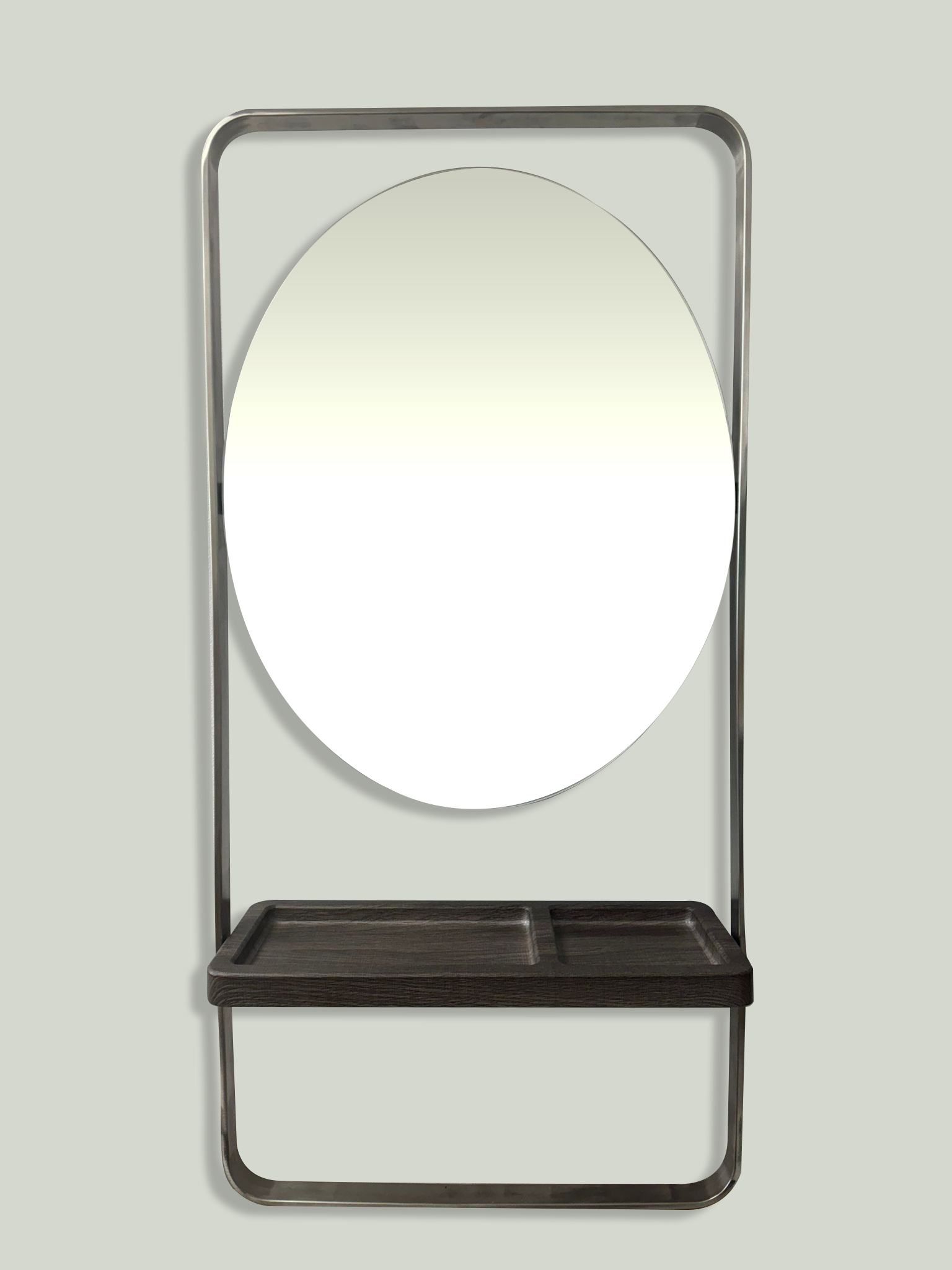 Karma Albany Workstation Oval Salon Mirror Silver 0608002 Workstations - Mirrors Karma