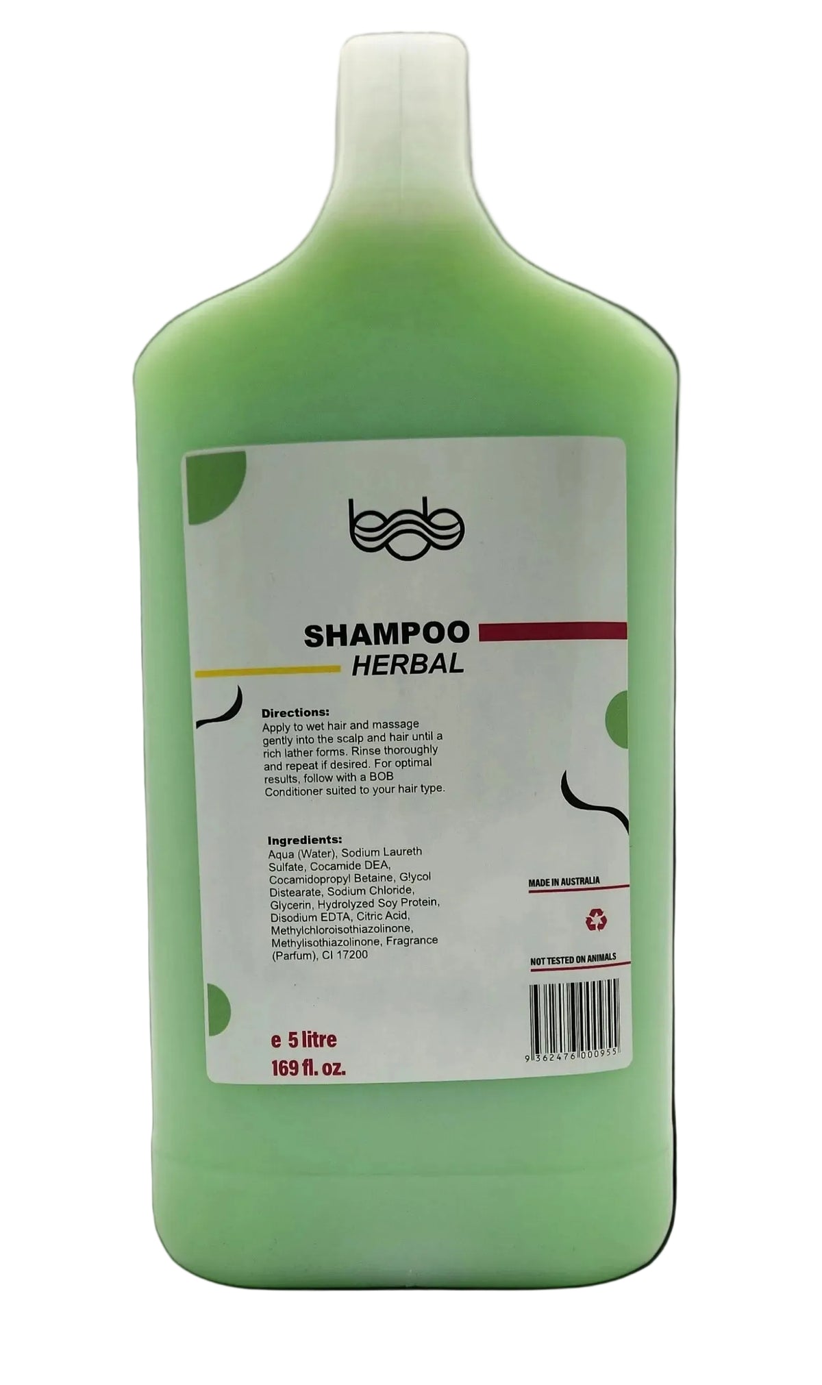 BOB Herbal Nourishing Professional Salon Shampoo 5L – For Soft, Manageable Hair