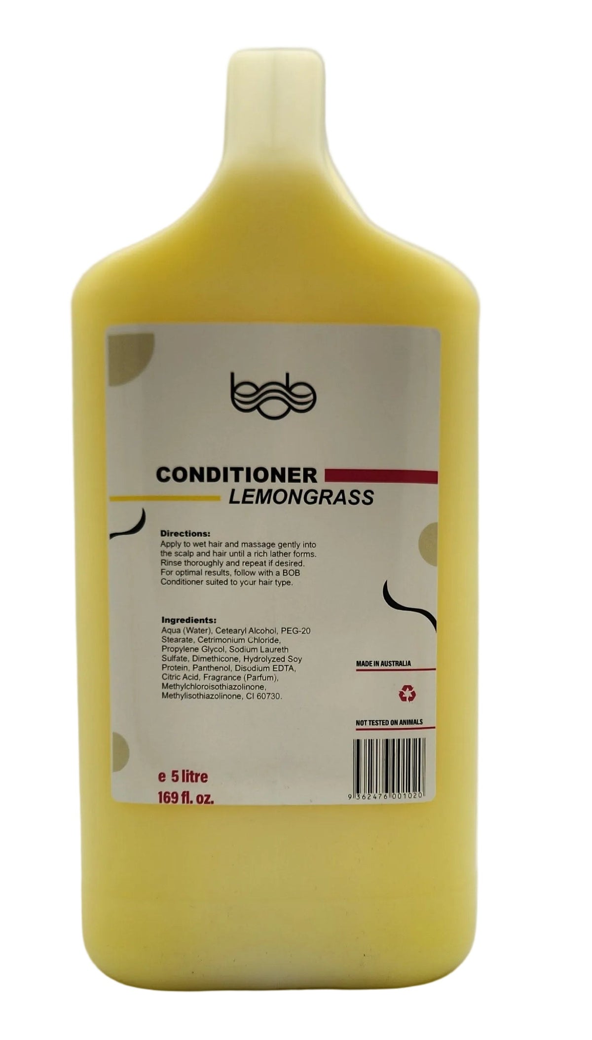 BOB Lemongrass Hydrating Professional Salon Conditioner 5L – For Soft, Lightweight Curls