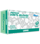 The Glove Company Clear Vinyl Powder-Free Disposable Gloves Large 100pk Gloves Black Air