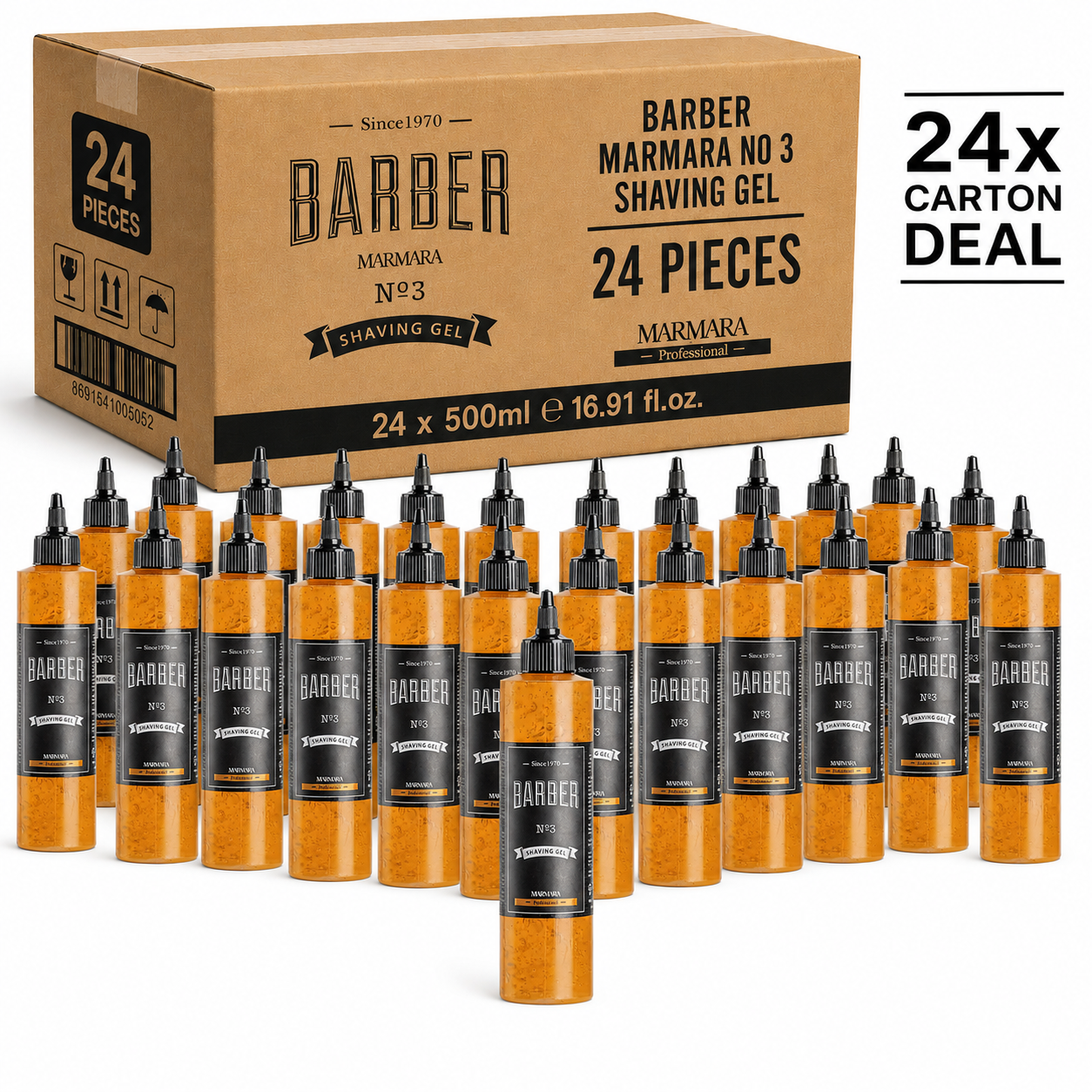 24x Barber Marmara Squeeze Shaving Gel No. 3 250ml Shaving Products Barber Marmara