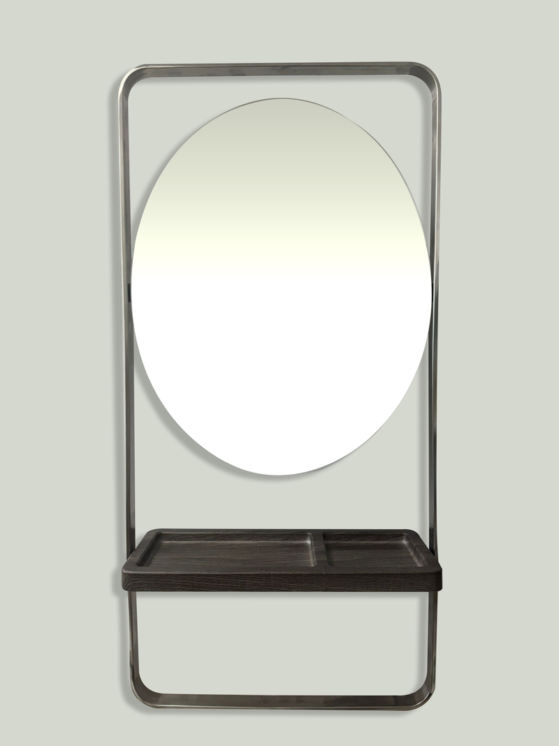 Karma Albany Workstation Oval Salon Mirror Silver 0608002 Workstations & Mirrors Karma