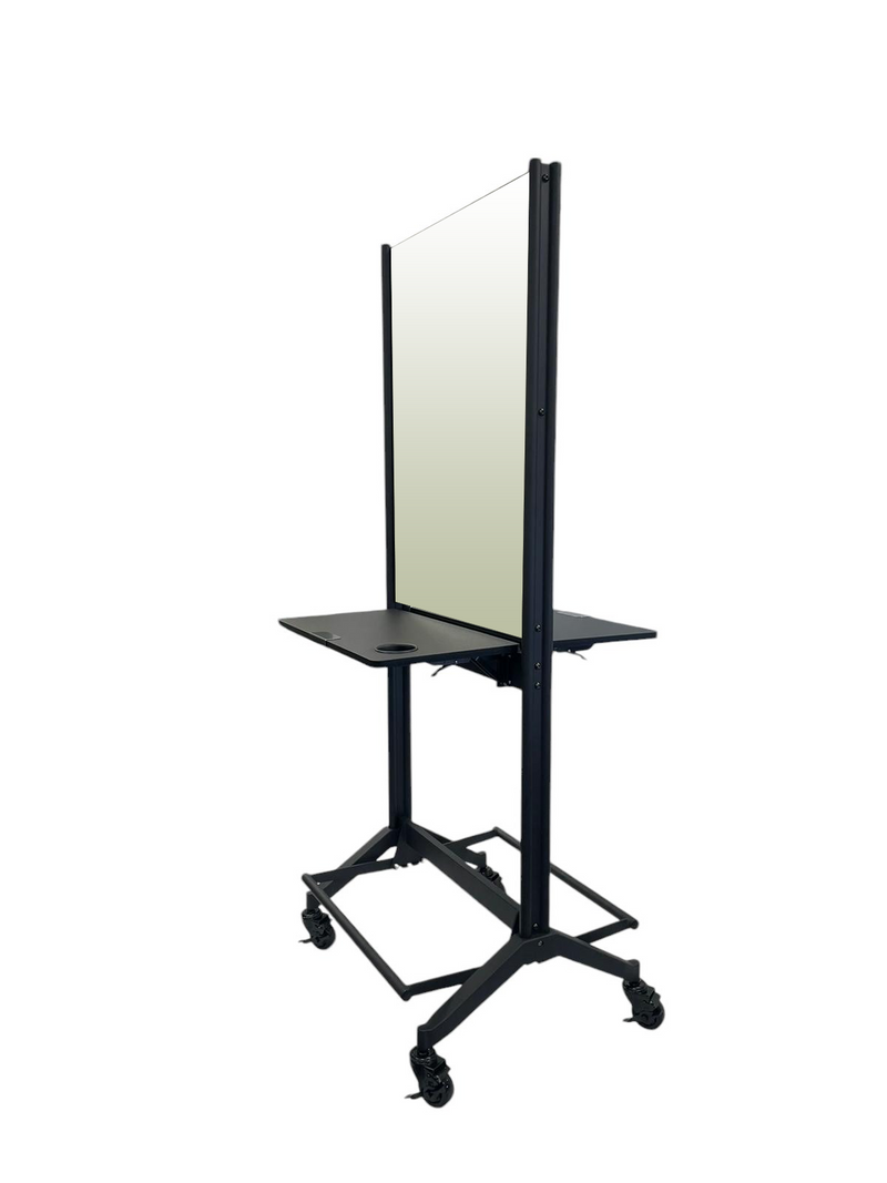 Karma Broome Double Sided Mobile Workstation with Mirror White 060904 Workstations & Mirrors Karma