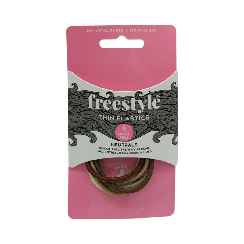 Freestyle Thin Elastics Metal Free Neutrals 6pc