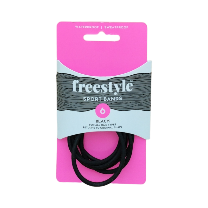 Freestyle Non-Slip Sports Bands Black 6pc