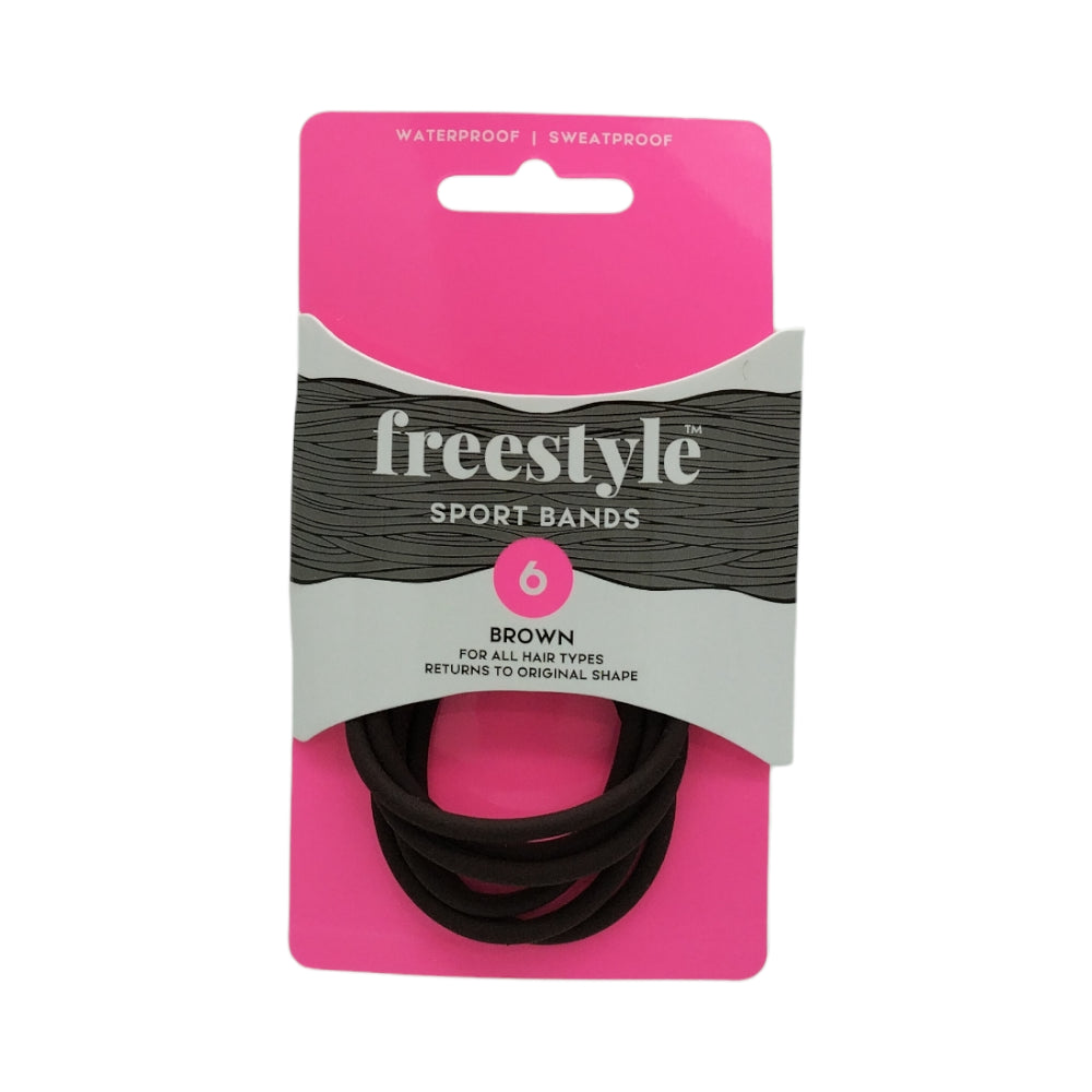 Freestyle Sports Bands Brown 6pc Hair Clips- Ties - Accessories Freestyle