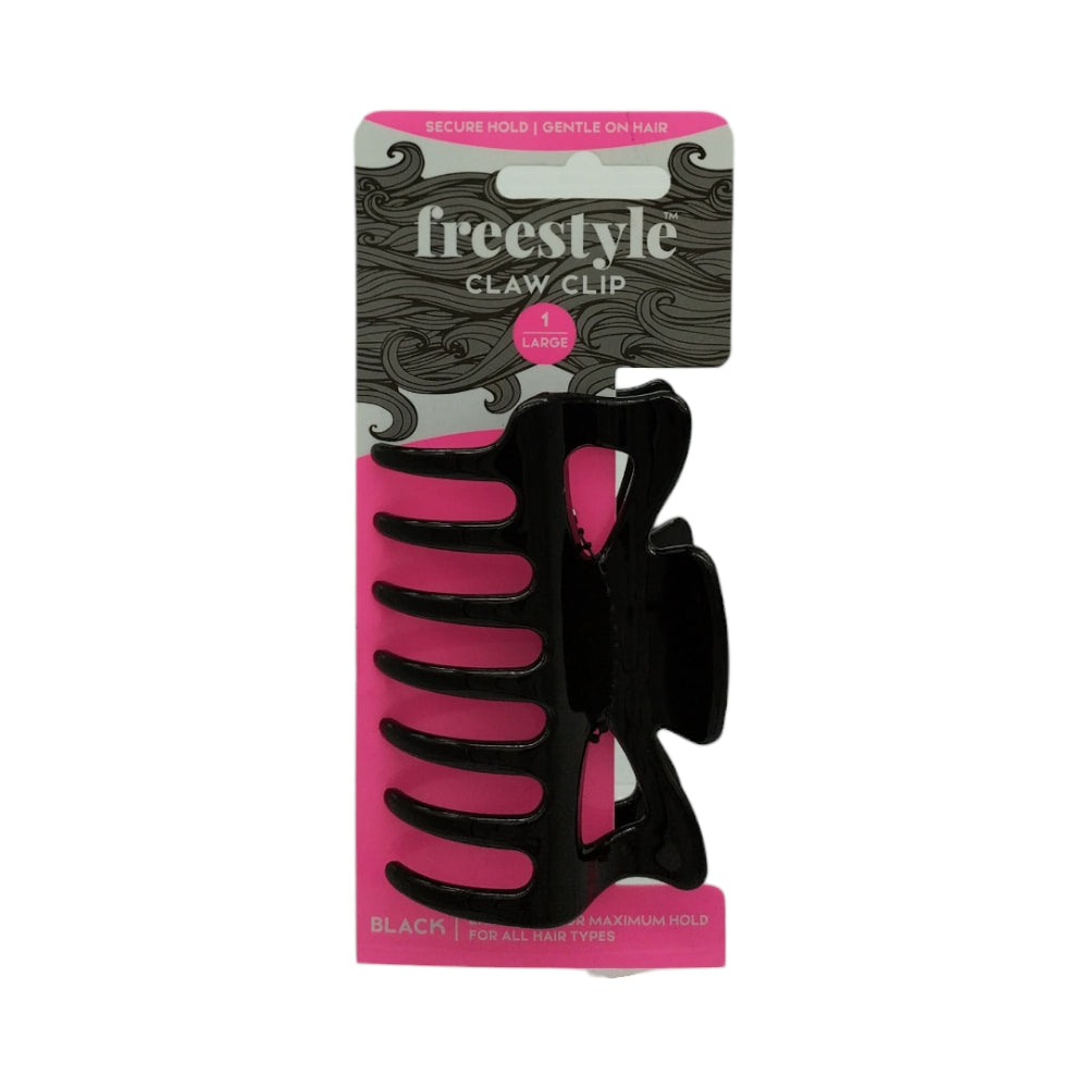 Freestyle Claw Clip Large Black 1pc Hair Clips- Ties - Accessories Freestyle