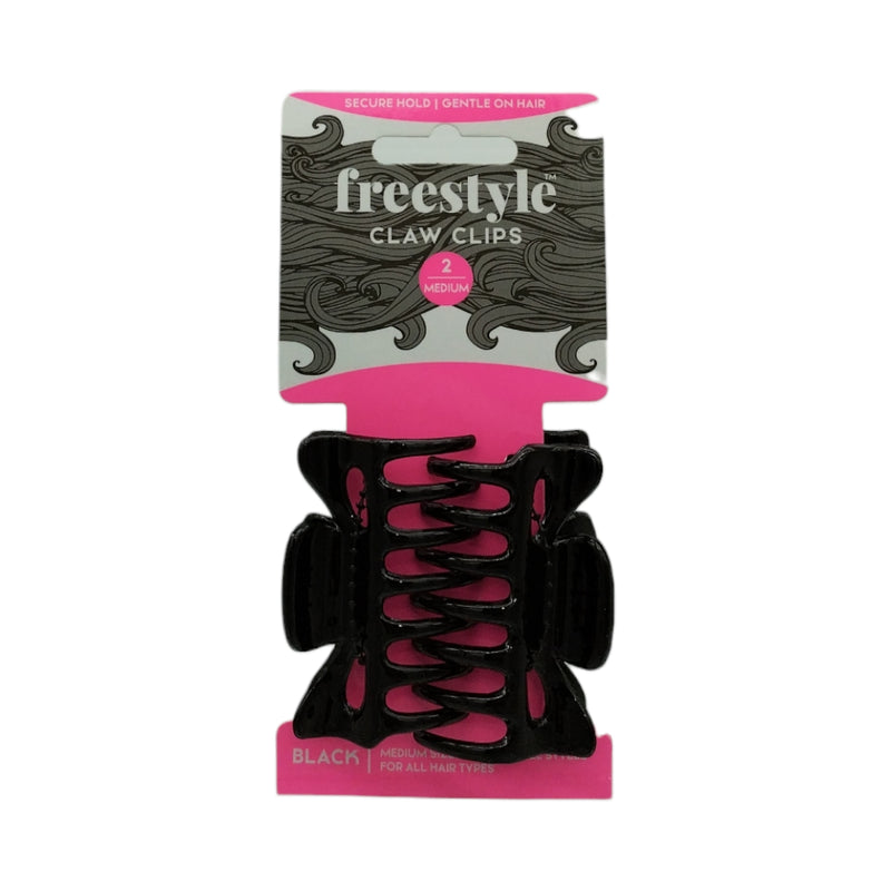 Freestyle Claw Clips Medium Black 2pc