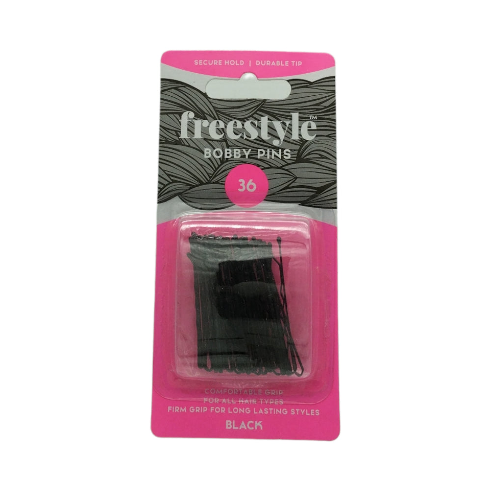 Freestyle Bobby Pins 36pc Black Hair Clips- Ties - Accessories Freestyle