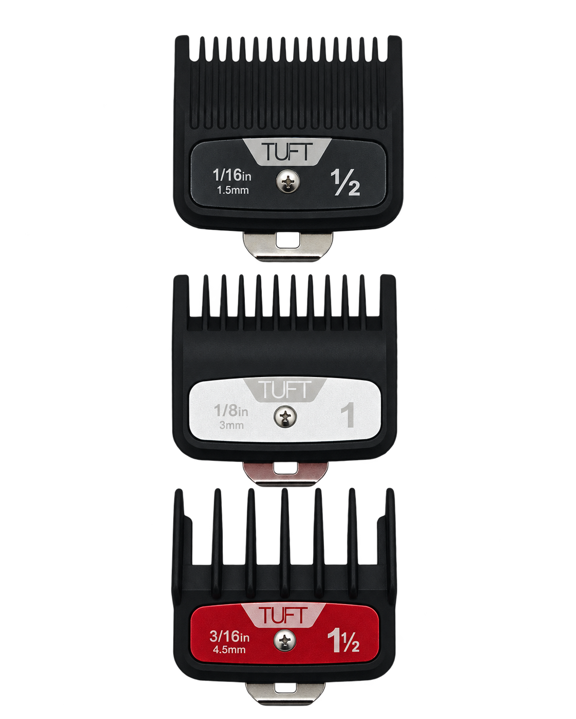 TUFT Non-Magnetic Premium Clipper Comb Attachments - 3 Pack