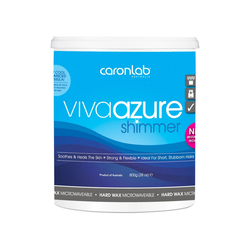 Caronlab Viva Azure Shimmer Hard Wax 800ml Microwave To Pot