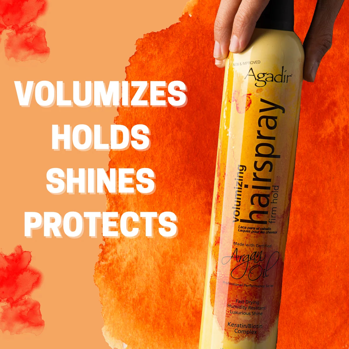 Agadir Argan Oil Volumising Firm Hold Hairspray 298g – Professional Volume & Strong Hold Hair Spray