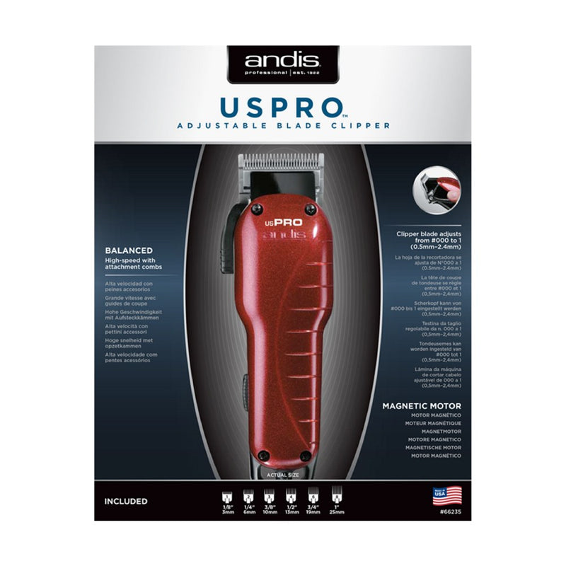 Andis US Pro Li Cordless Clipper Red Packaging