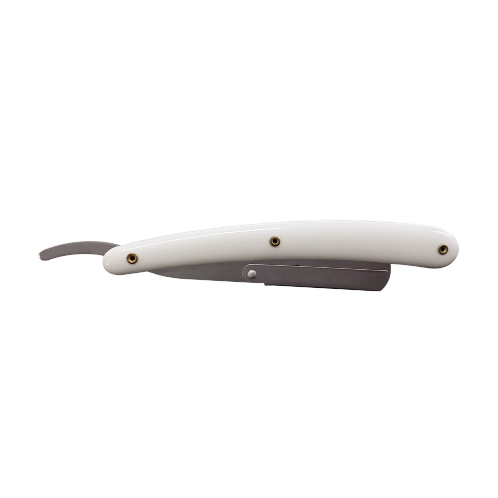 BOB Butterfly Plastic Handle Cut Throat Shaving Razor - White Razors Bob