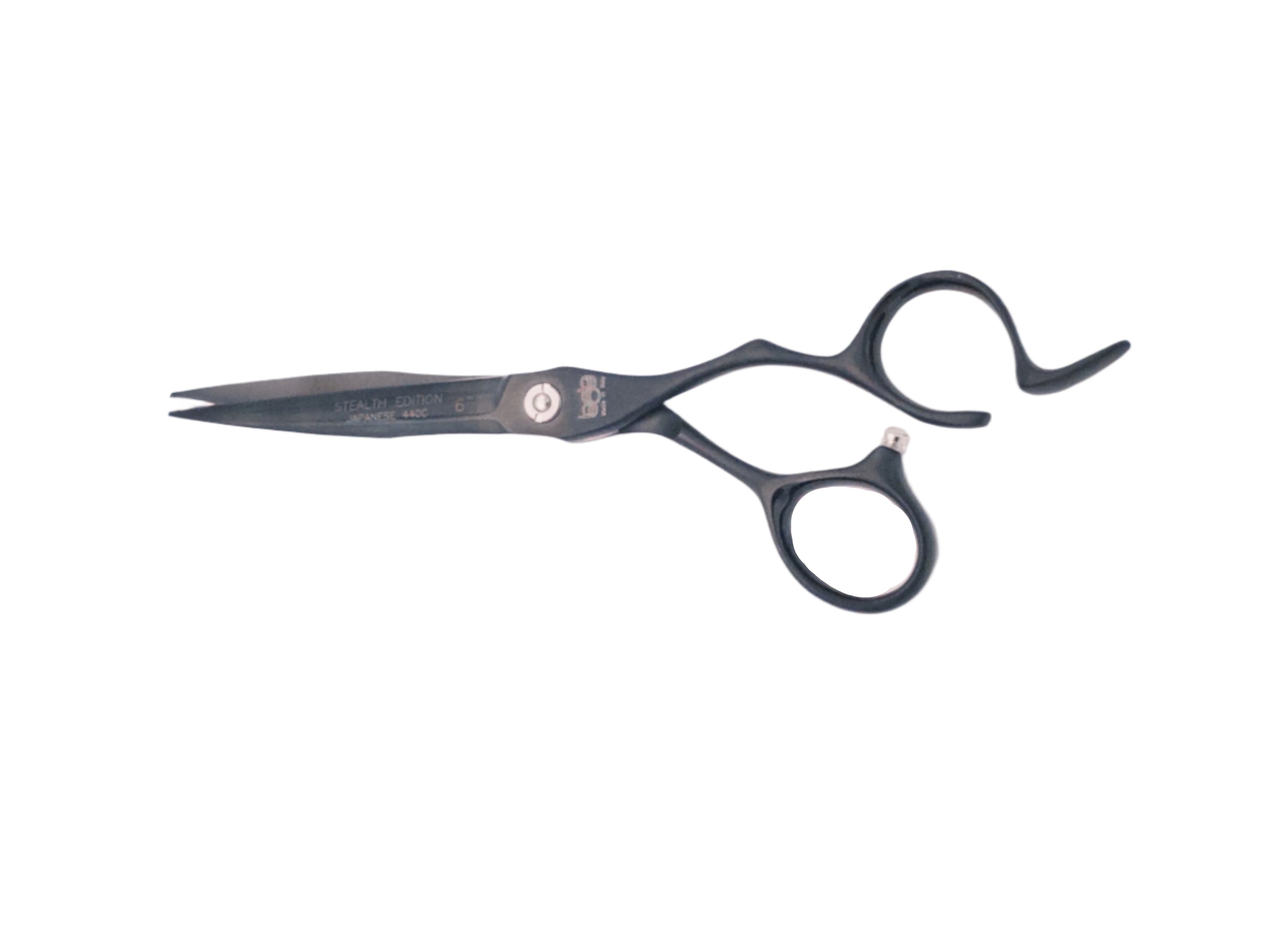 BOB Stealth Edition Black 6 Inch Japanese Steel Scissor 440C Steel - Made In Italy Scissors Bob