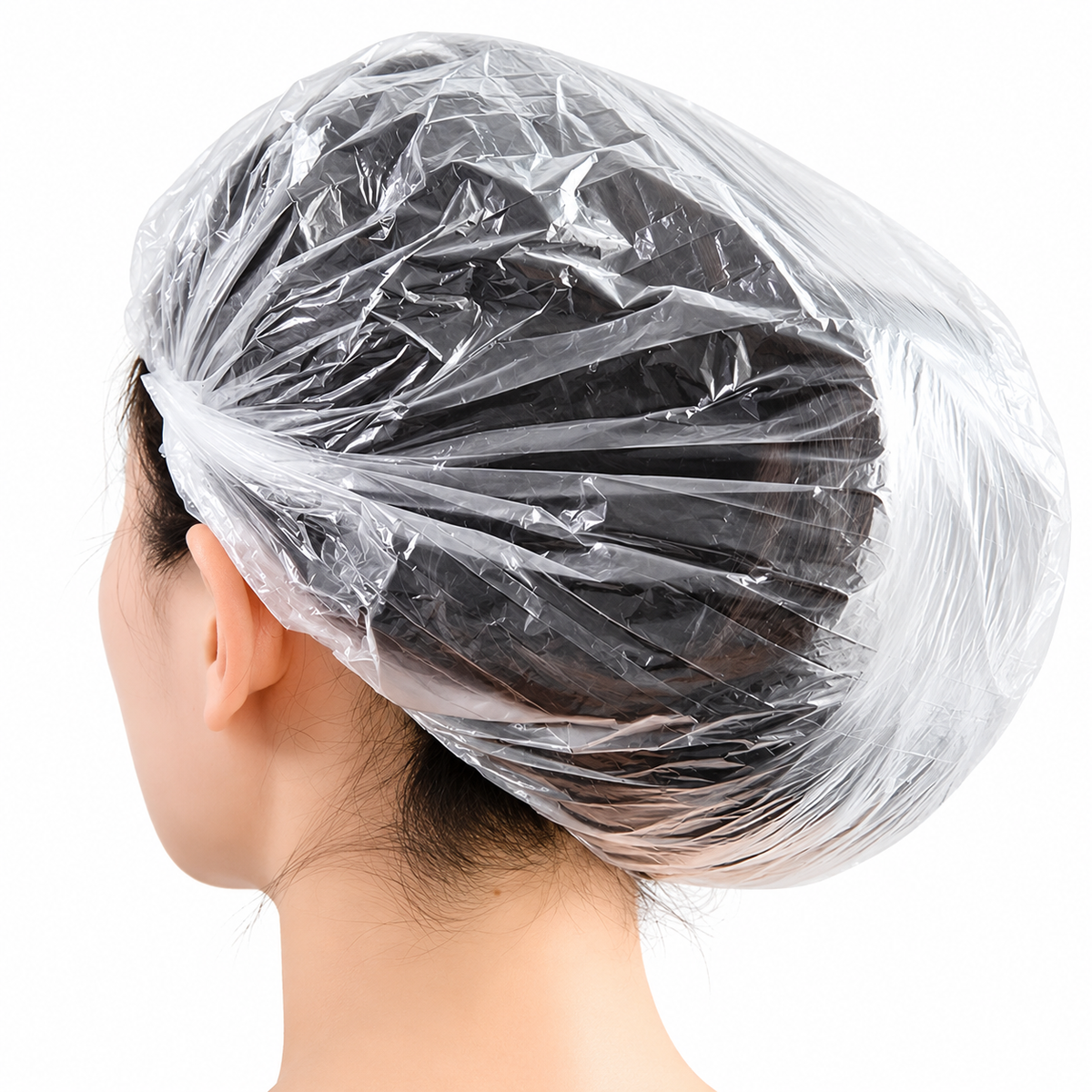 BOB Disposable Plastic Shower Caps 100 Pack – Professional Salon & Spa Hair Covers