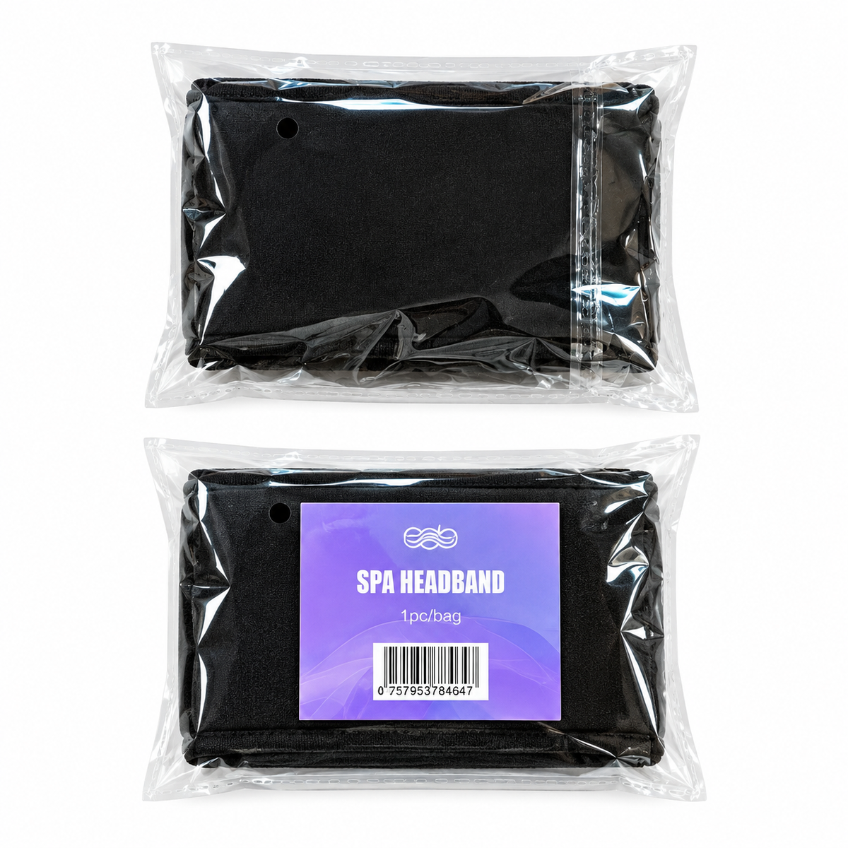 BOB Spa Towelling Headband Black – Professional Reusable Facial & Salon Headband