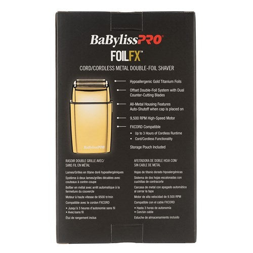 BaBylissPRO Double Foil FX02 Shaver Gold Foil Shaver BaBylissPRO