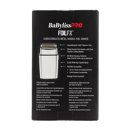 BaBylissPRO Double Foil FX02 Shaver Silver Foil Shaver BaBylissPRO