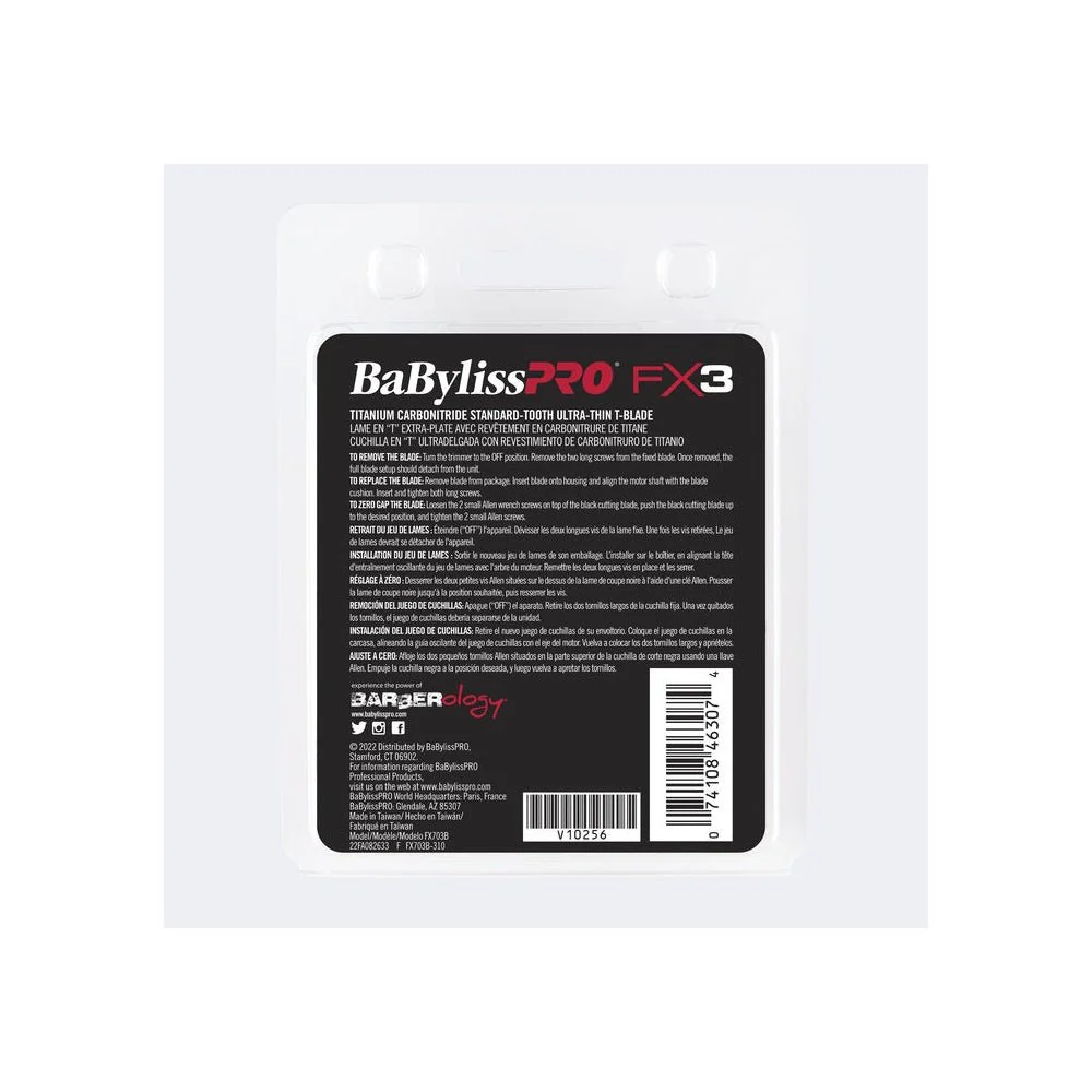 Babyliss Ultrathin T-Blade Titanium FX703B Trimmer/Clipper Blades BaBylissPRO