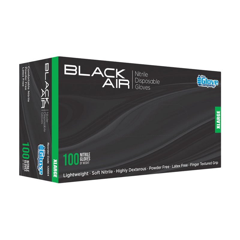 Black Air Nitrile Gloves Black Extra Large 100pk