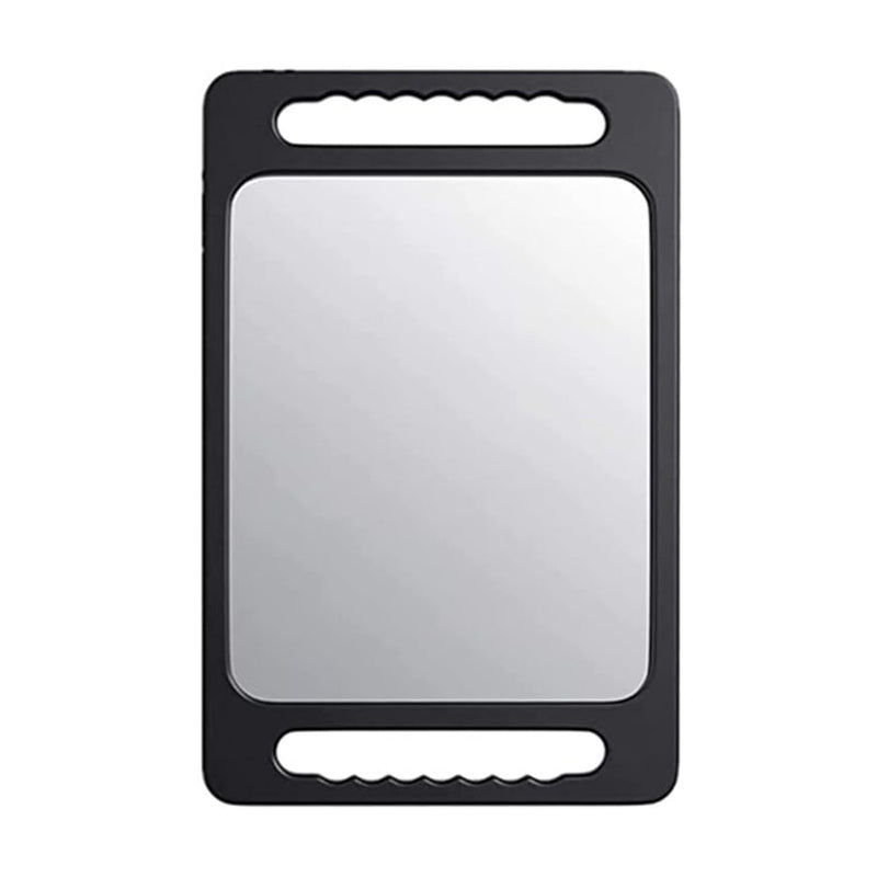 Bob Black Plastic Rectangle Mirror with Handles on Both Ends