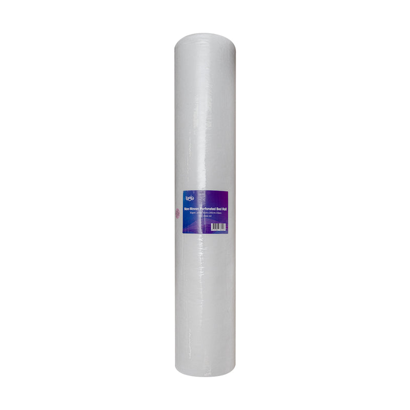 Bob Non-Woven Bed Roll Perforated with Crosscut White 80cm
