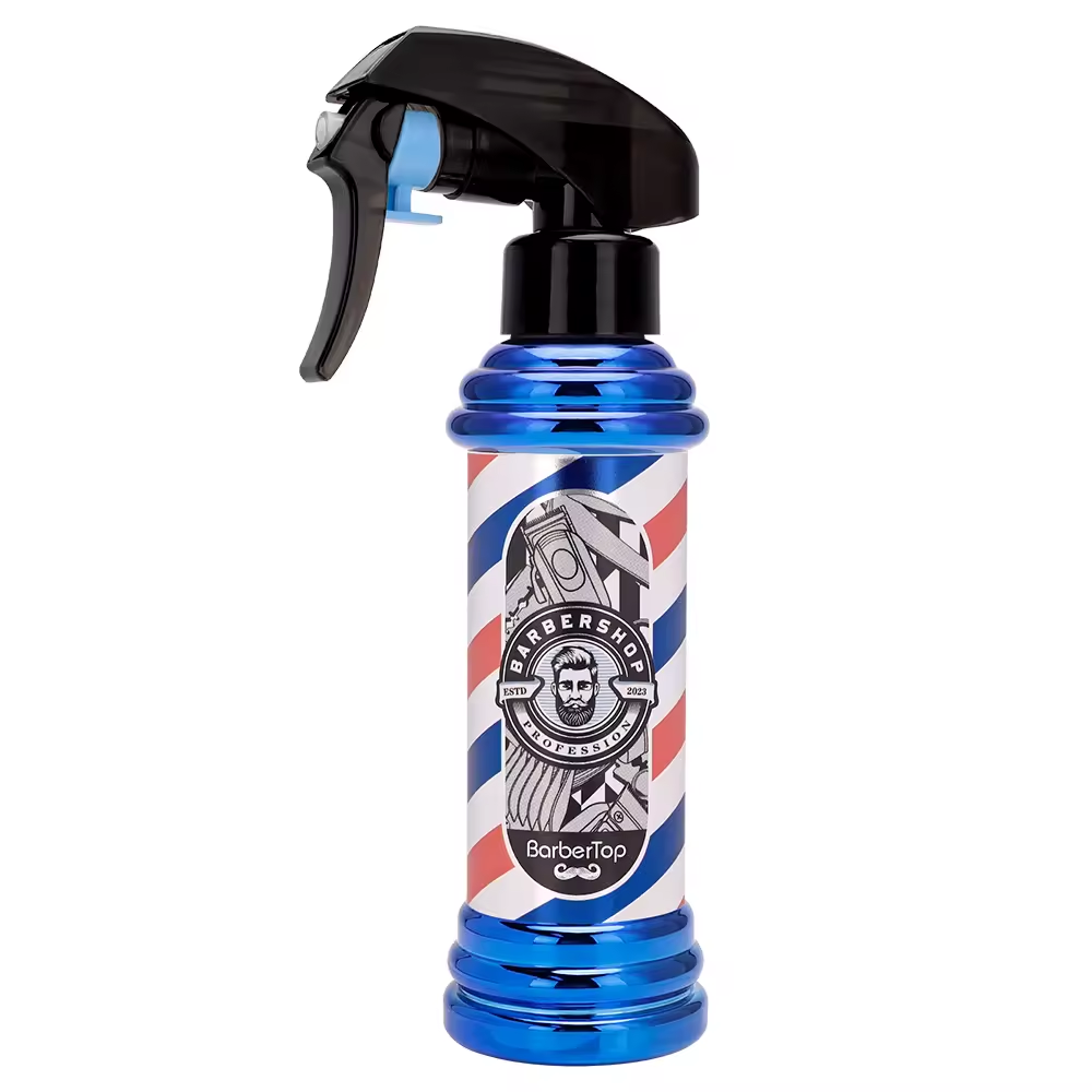 Bob Spray Bottle Blue with Barber Pole Design - 180ml Spray Bottles Bob