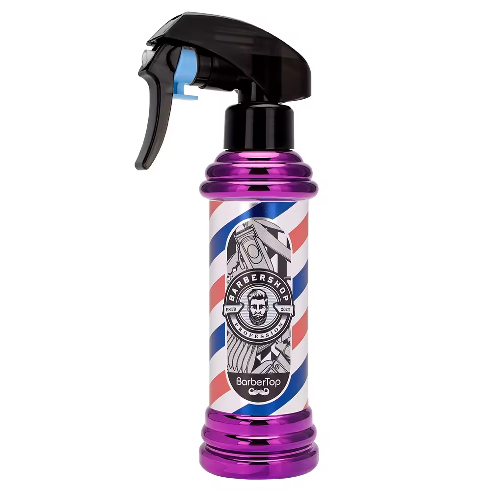 Bob Spray Bottle Purple with Barber Pole Design - 180ml Spray Bottles Bob