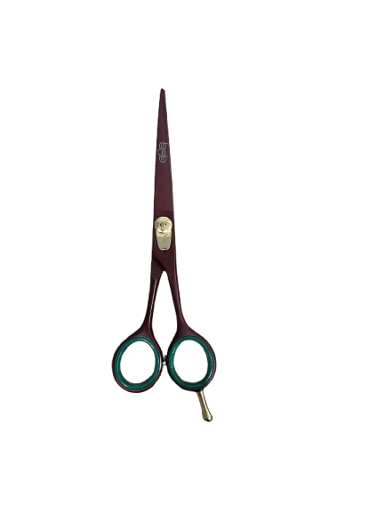 Bob Maroon Straight Scissors 882 7 Inch