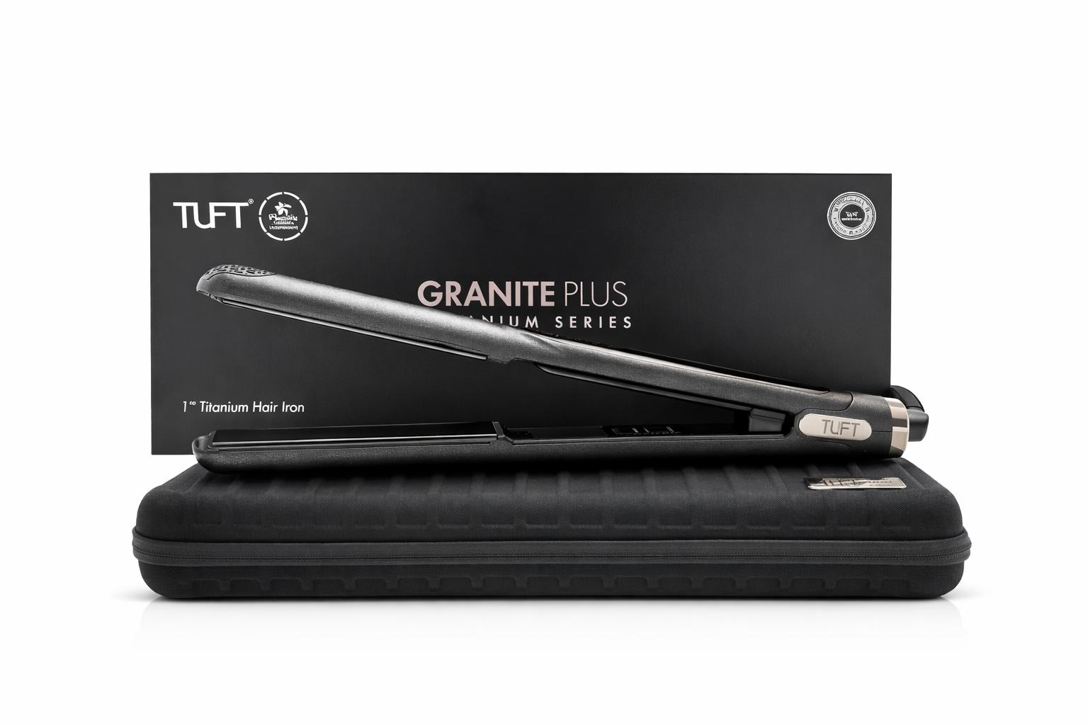 TUFT Floracative Titanium Plate 1inch Hair Straightener 250C Black Hair Straightener Tuft