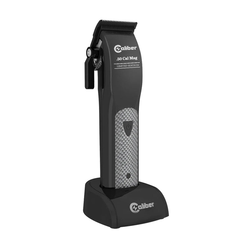 Caliber .50 Cal Mag Cordless Clipper Limited Edition Black with Charging Dock Side