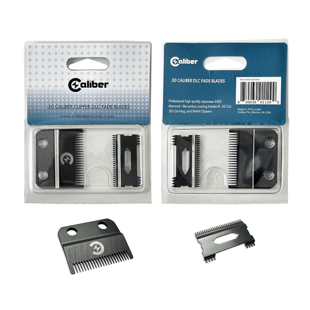 Caliber .50 Cal DLC Ciipper Fade Replacement Blade Trimmer/Clipper Blades Caliber