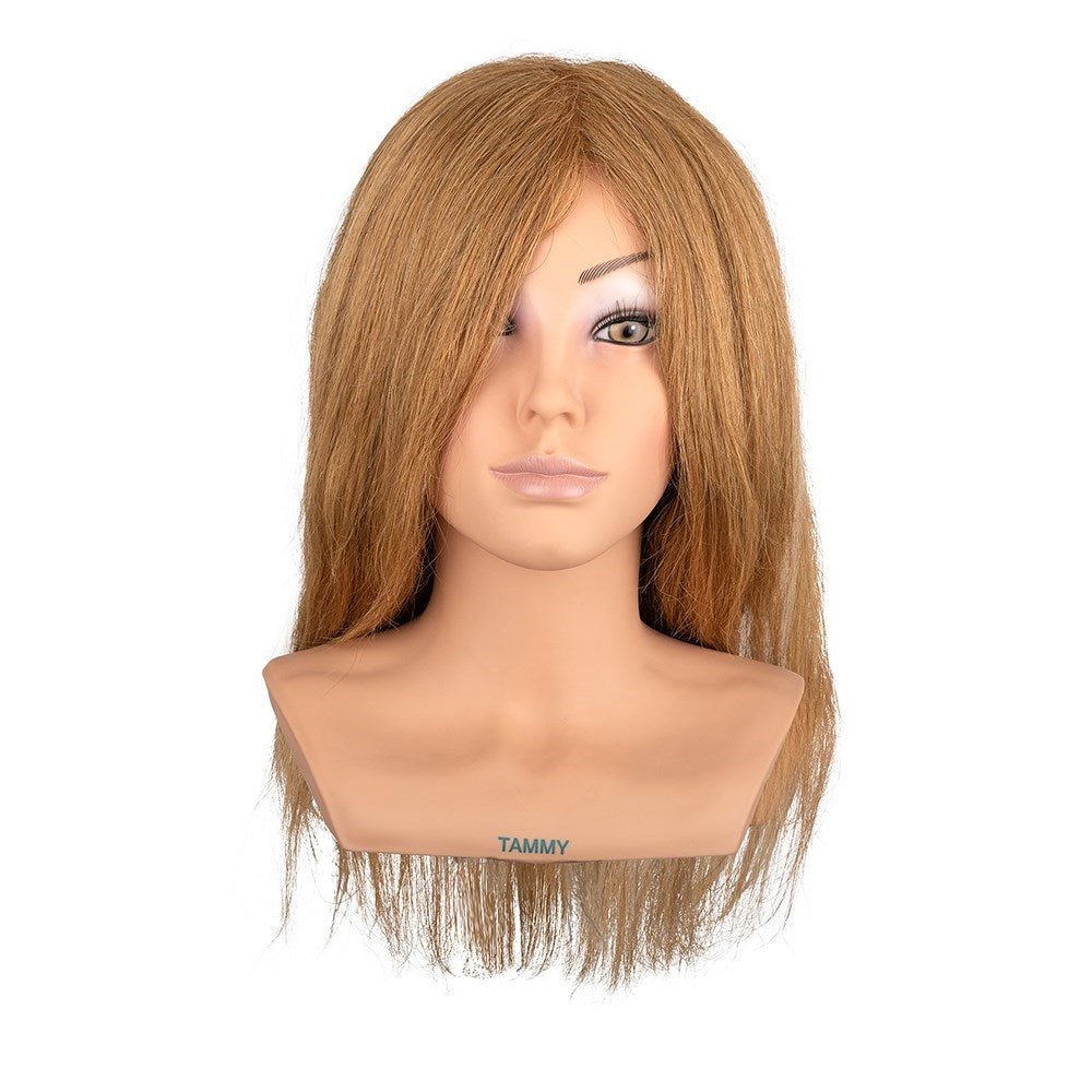 Dateline Professional Mannequin with Shoulders Medium Indian Hair Blonde - Tammy 16inch Mannequin Hair And Beauty Kingdom