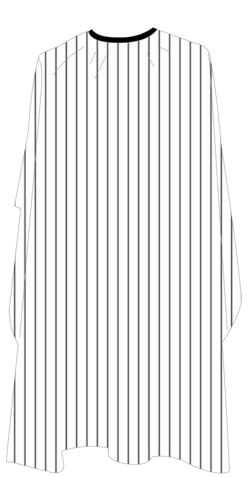 Deyaz Premium Salon Cape White with Double Black Thin Stripes Capes Deyaz