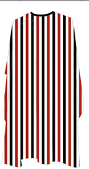 Deyaz Premium Salon Cape with White, Black & Red Thick Stripes Capes Deyaz