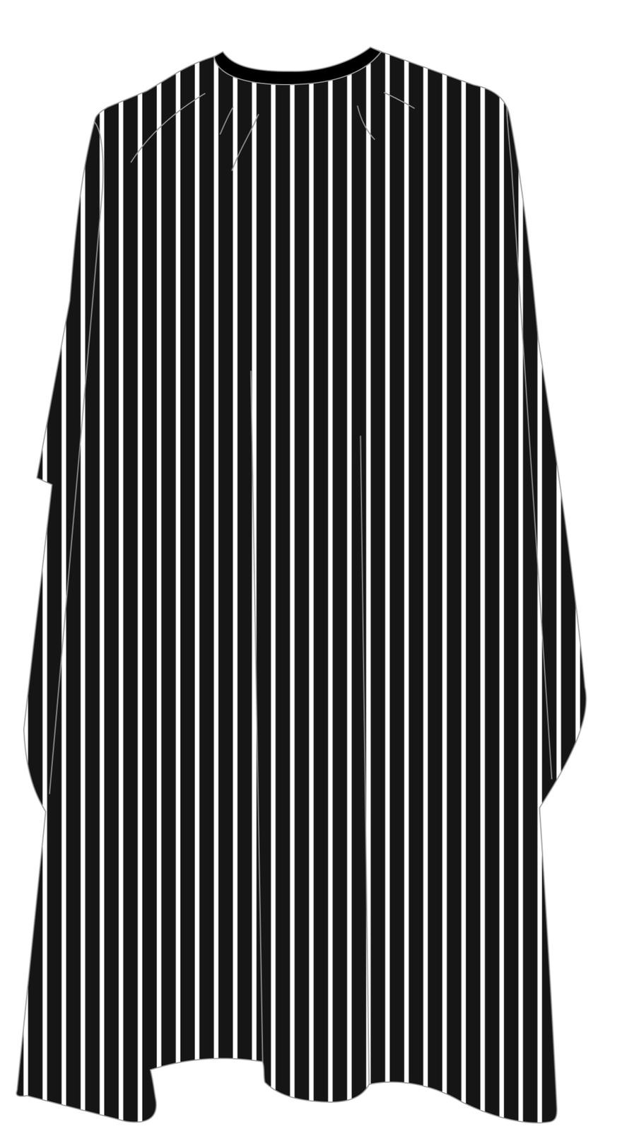 Deyaz Premium Salon Cape with Wide Black & Thin White Stripe Capes Deyaz