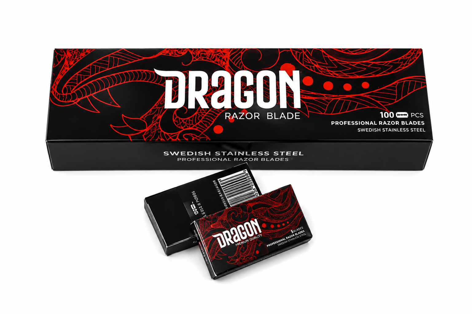Dragon Double Edge Razor Blade Refill Tower - 100 Swedish Stainless Steel Blades Razor Blades Dragon Razor