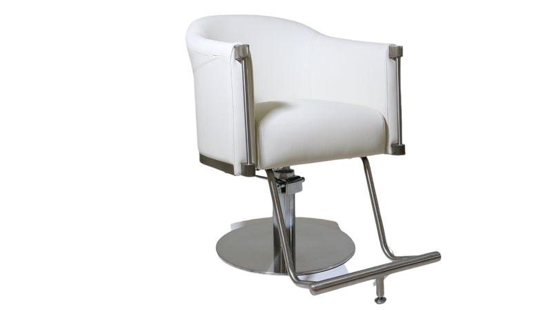 Karma Eden Salon Chair White/Silver Base 02180402 Furniture Karma