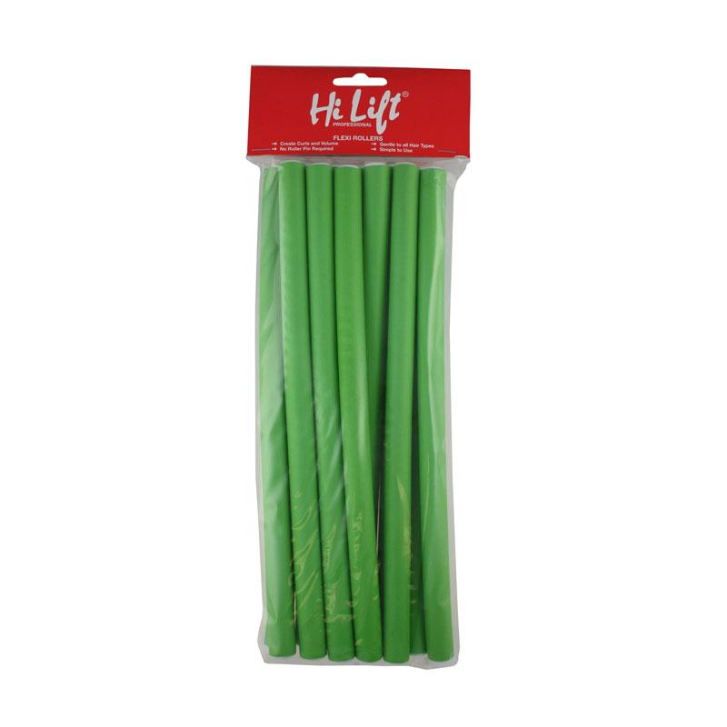 Hi Lift Flexible Rods Long Green 14mm x 240mm 12pk Hair Roller Hi Lift