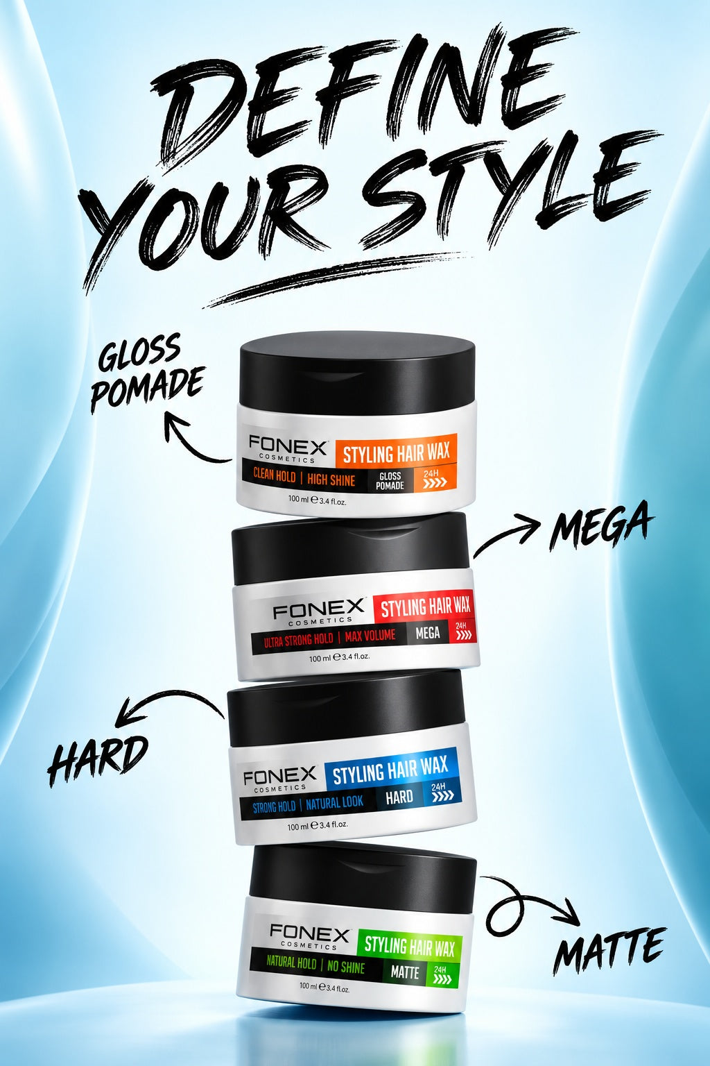 Fonex Hard Hair Wax 150ml Strong Hold Professional Barber Styling Wax Hair Wax Fonex
