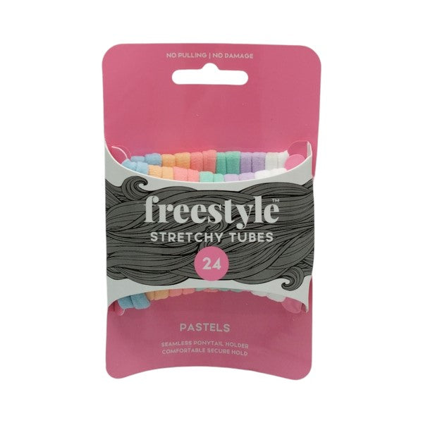 Freestyle Tubes Stretchy Pastels 24pc Hair Clips- Ties - Accessories Freestyle