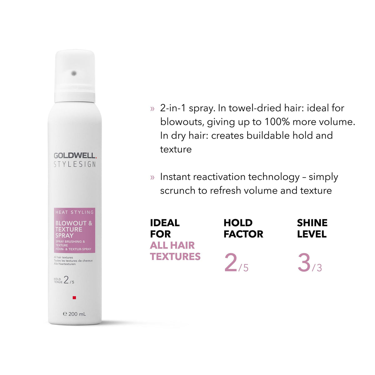 Goldwell StyleSign Heat Styling Blowout & Texture Spray – 200ml Hair Spray Goldwell